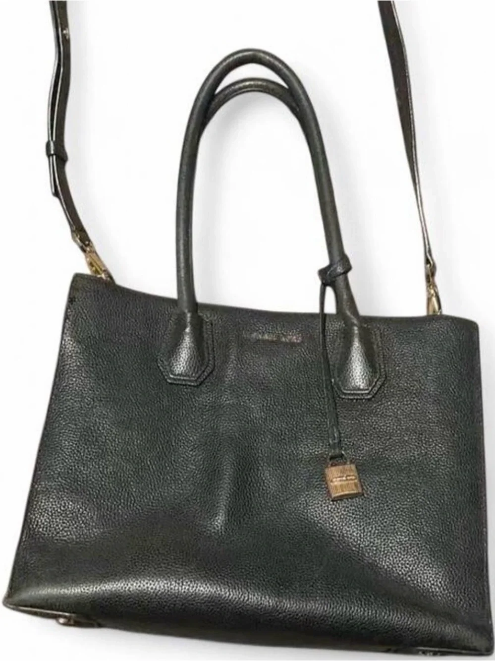Michael Kors Mercer Medium Leather Tote Bag Black - READ DESCRIPTION